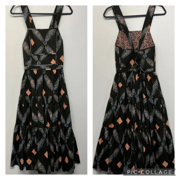 Ulla Johnson Jiya Quilted Apron Tank MIDI Dress XS A-Line Army - Picture 9 of 12